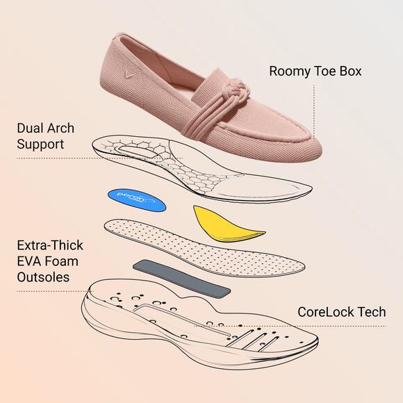 Vivaia Walker Pro Knot Hybrid Penny Iasmin Loafers in Rose Pink size 9 NEW - Picture 5 of 9